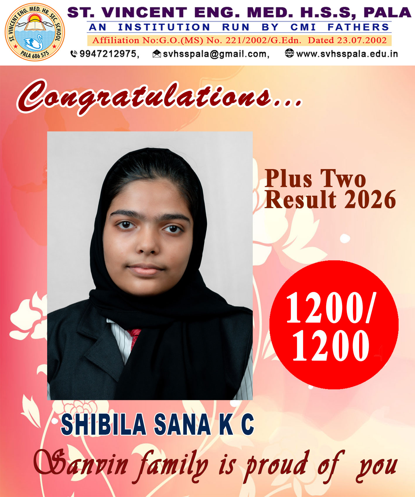 Congratulations Plus Two Full Mark Achiever 2026
